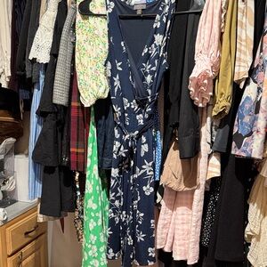 Floral Navy Wrap Dress